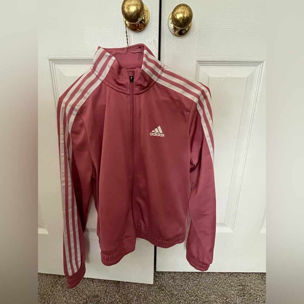 Adidas Rose and White Track Jacket